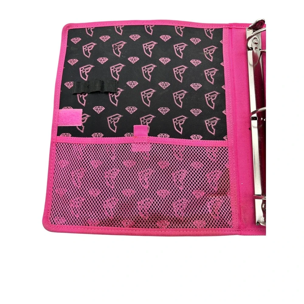 Famous Stars and Straps Pink Black 3 Ring Binder Zip Organizer Y2K Skater Logo